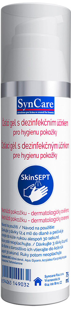 Syncare Antibakteriální gel na ruce SkinSEPT s dezinfekčním účinkem 75 ml